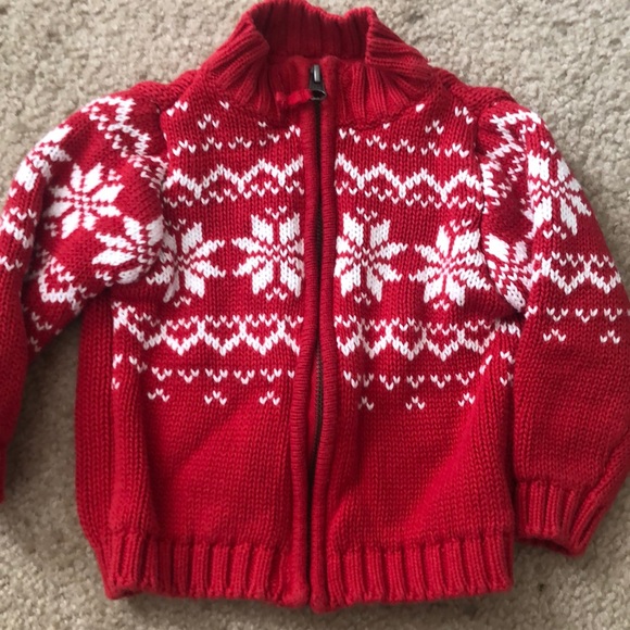 Carter's Other - 🛍SALE🛍Carter’s Boys Red Snowflake Sweater 18mo